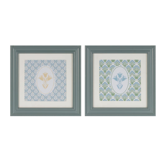 Framed Floral Wall Print (Set of 2)