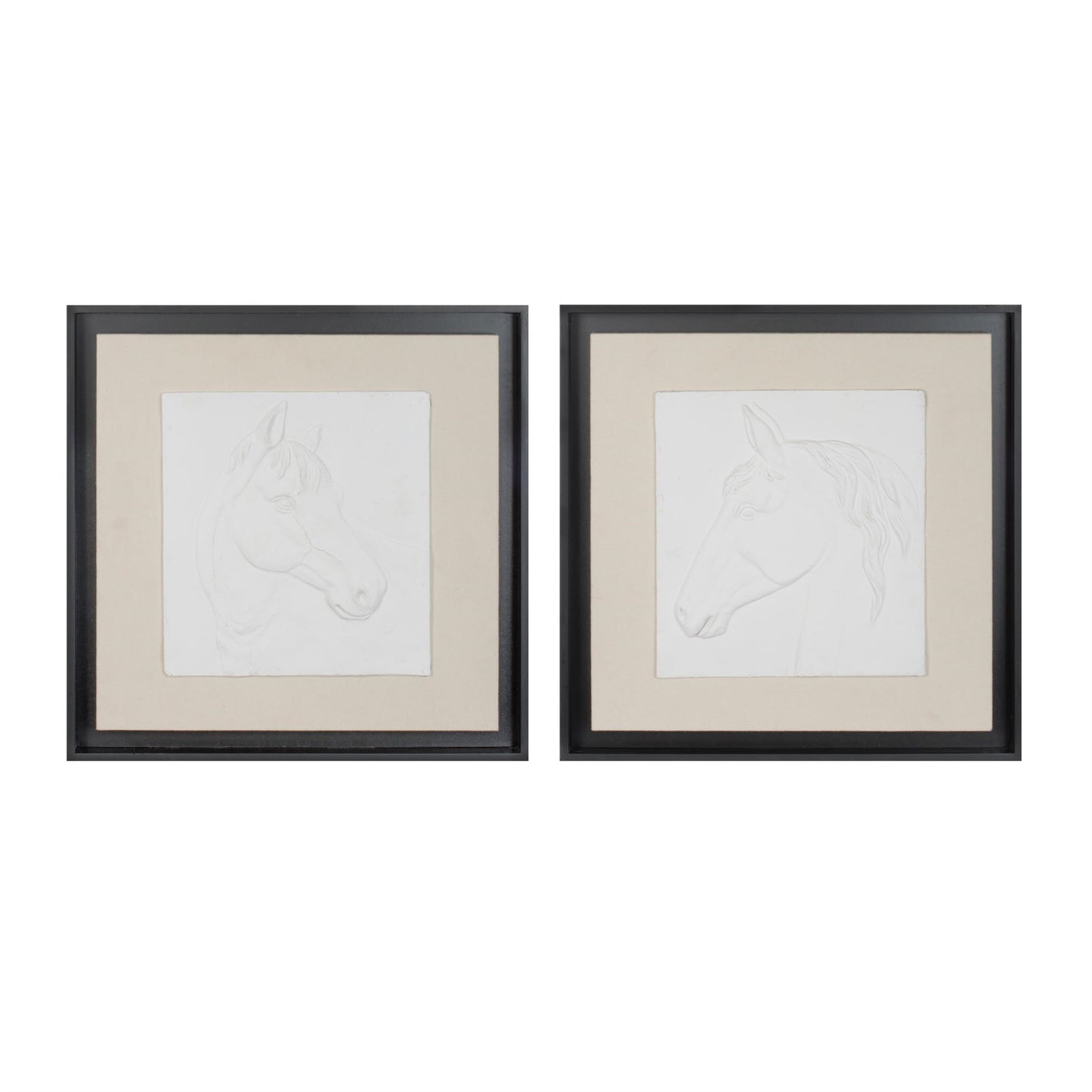 Framed Horse Wall Plaque (Set of 2)
