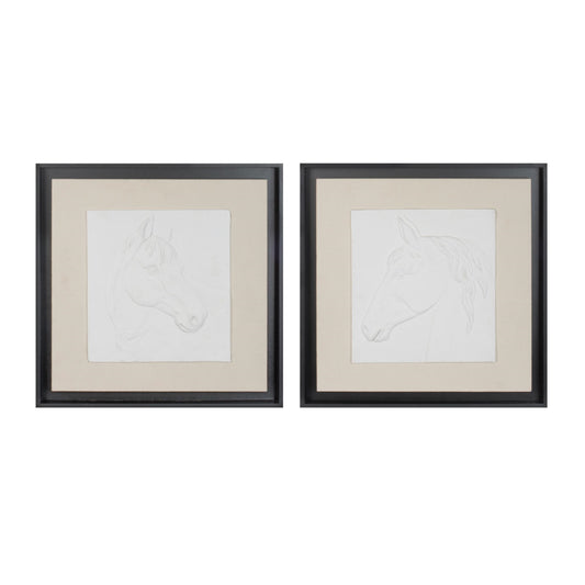 Framed Horse Wall Plaque (Set of 2)