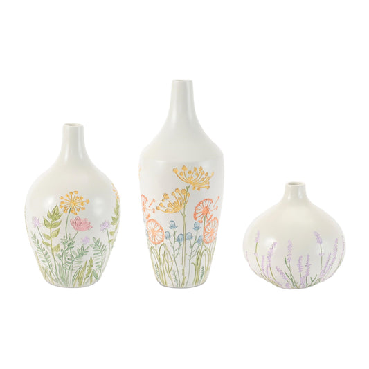 Wildflower Botanical Resin Vase (Set of 3)