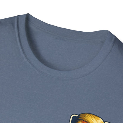 Closeup of Trump You Missed T-Shirt novelty political grey color graphic tee by A Coastal Christmas