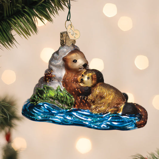 Otter With Pup Ornament