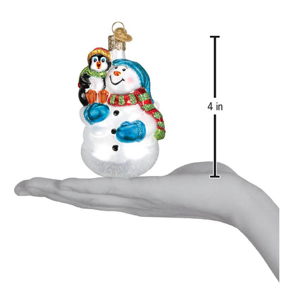 Snowman With Penguin Pal