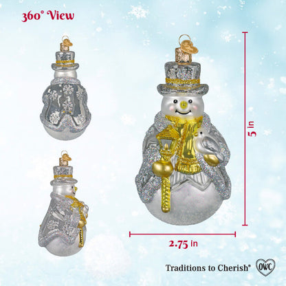 Sterling Snowman Ornament