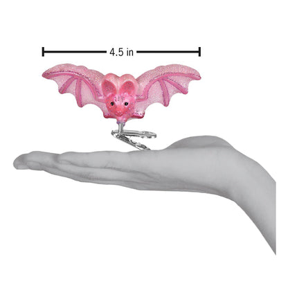 Shimmering Pink Bat Ornament