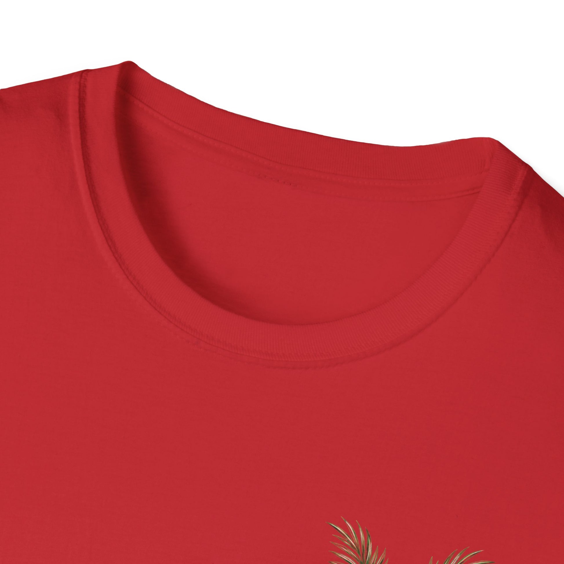 A vibrant red t-shirt adorned with a striking gold eagle design.