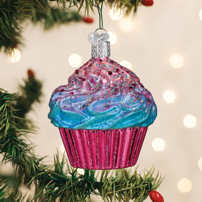 Shimmering Pink Cupcake Ornament