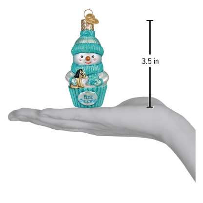 Snow Baby Cupcake Boy Ornament