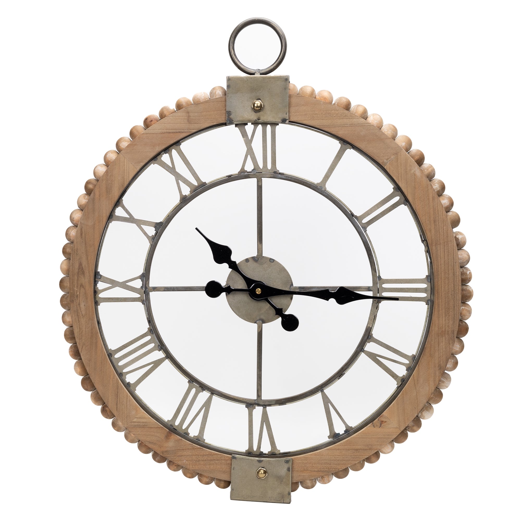 Melrose Beaded Wood Wall Clock