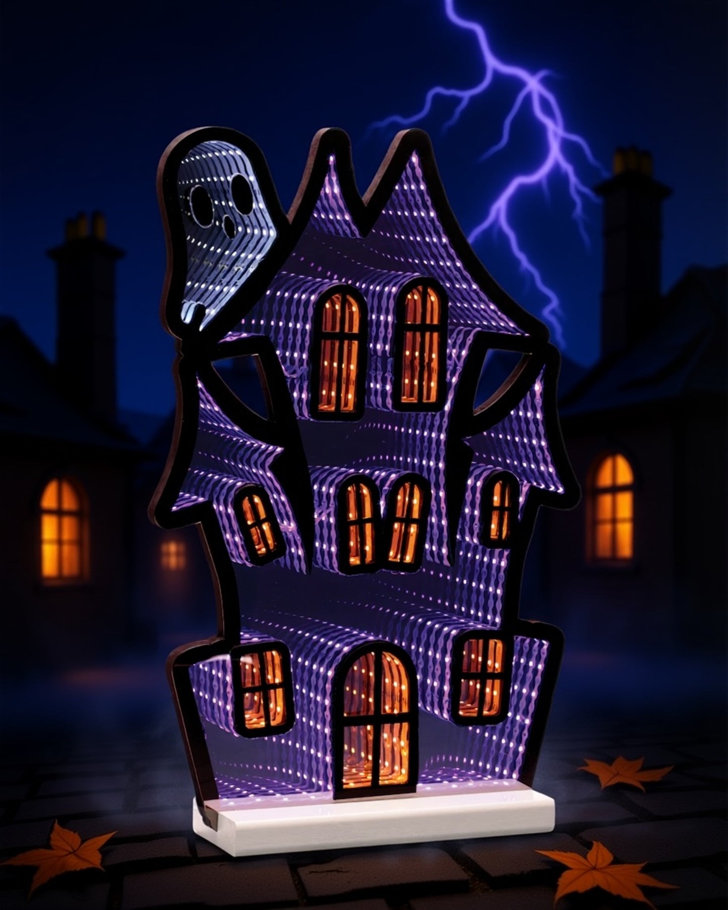 Haunted House w/Ghost Ekkolight 16"H