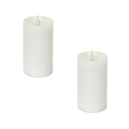 Simplux Designer LED Candle with Moving Flame and Remote (Set of 2) 5"H