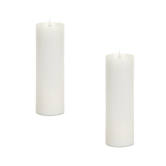 Simplux Designer LED Candle with Moving Flame and Remote (Set of 2) 9"H