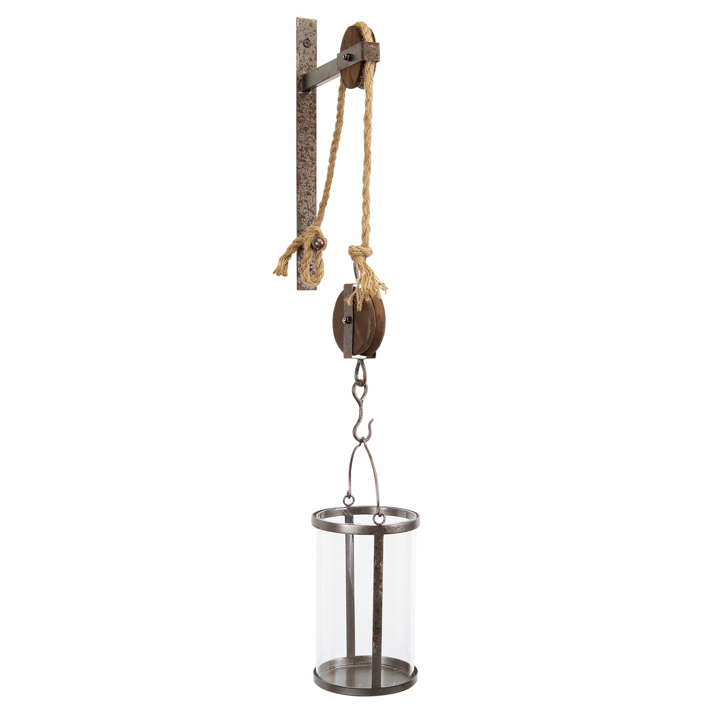 Melrose Industrial Pulley Mounted Canister Candleholder