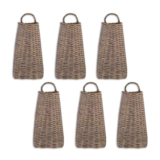 Woven Willow Wall Basket (Set of 6) 7"H