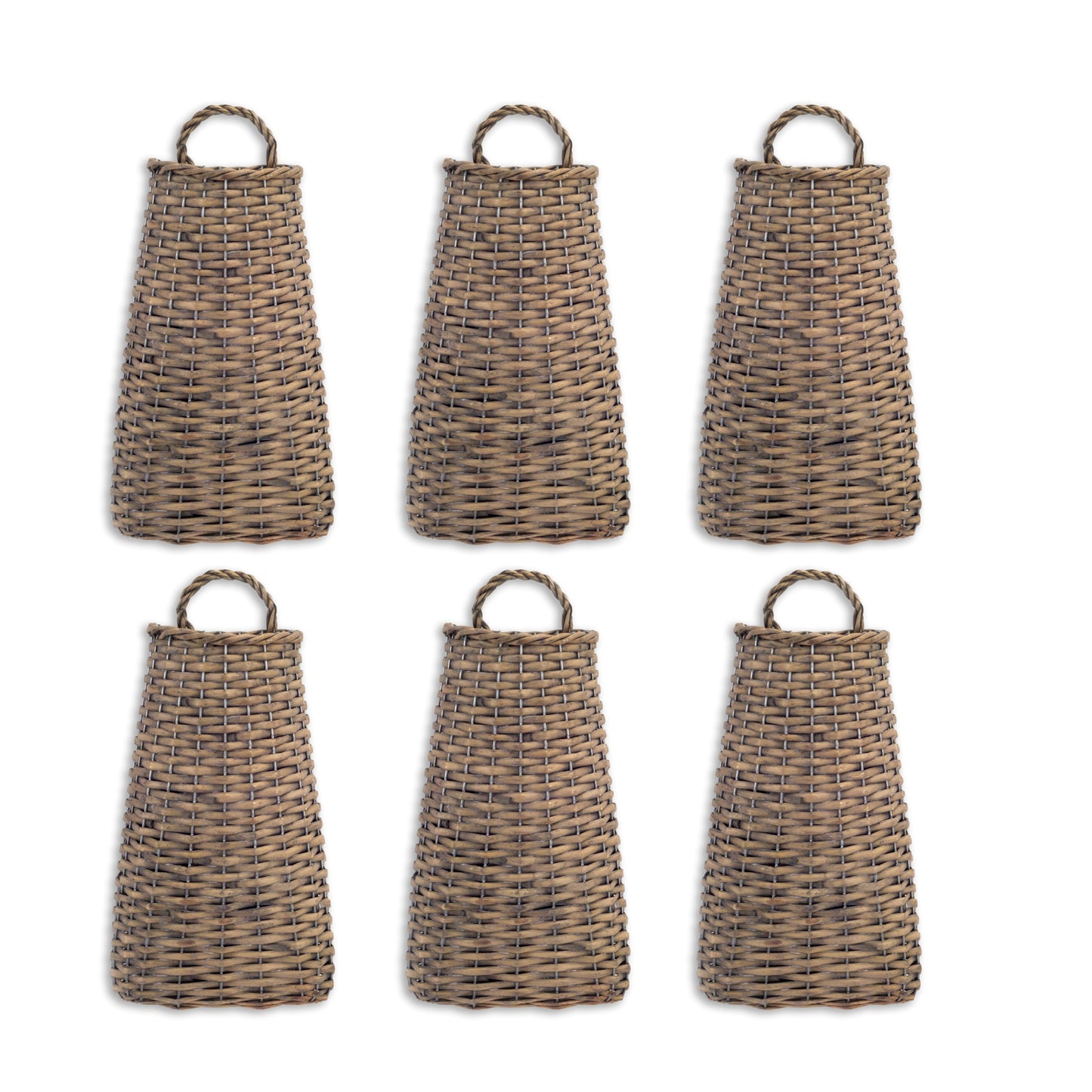 Woven Willow Wall Basket (Set of 6) 14"H