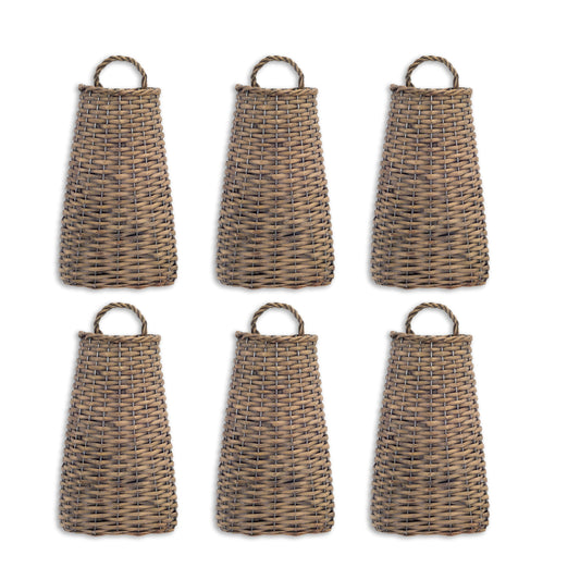 Woven Willow Wall Basket (Set of 6) 14"H