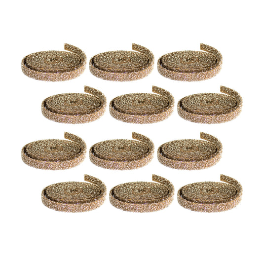 Gold Glitter Rope Ribbon (Set of 12 Rolls)
