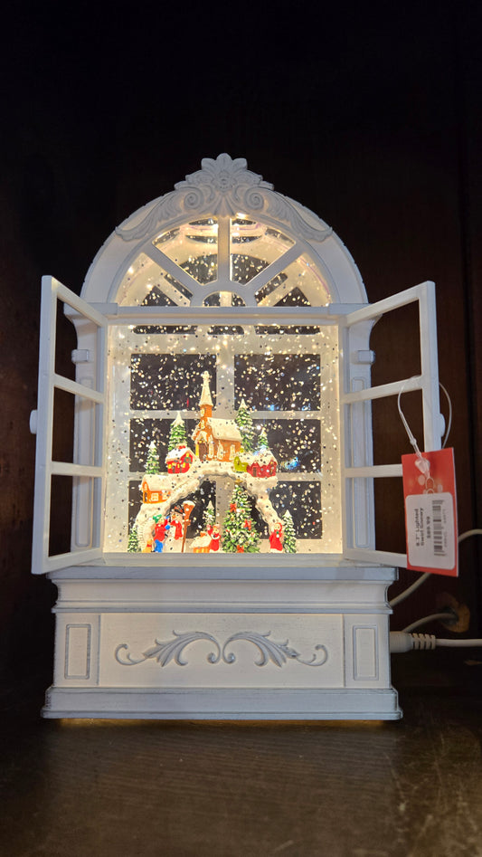 8.7" Lighted Swirl Snowy