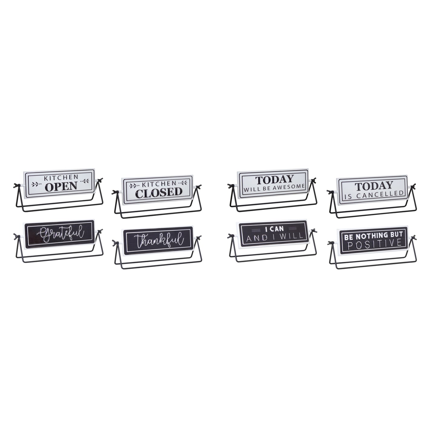 Reversable Sentiment Sign with Stand (Set of 4)