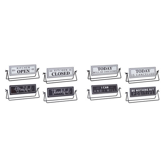 Reversable Sentiment Sign with Stand (Set of 4)