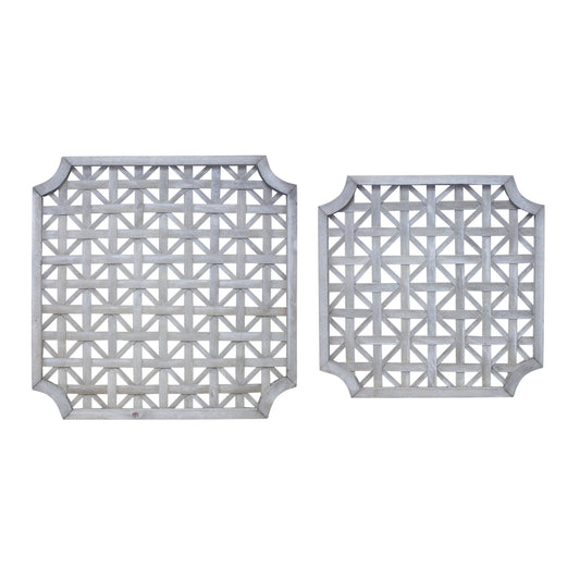 Woven Wood Square Wall Hanging (Set of 2)