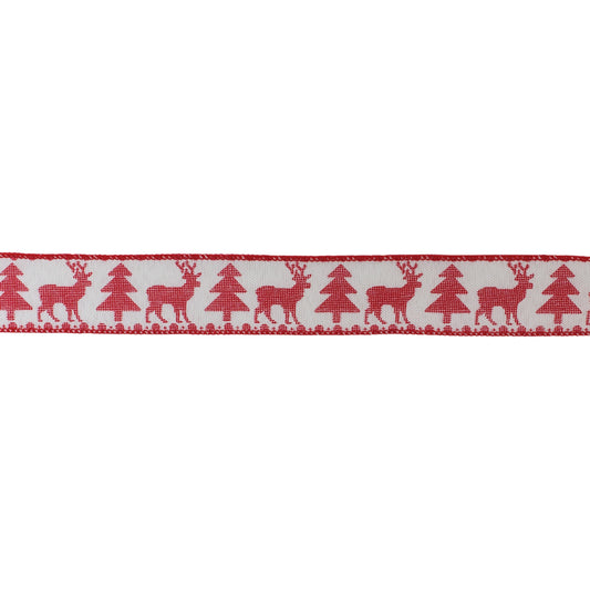 Tree and Deer Holiday Ribbon (Set of 2)