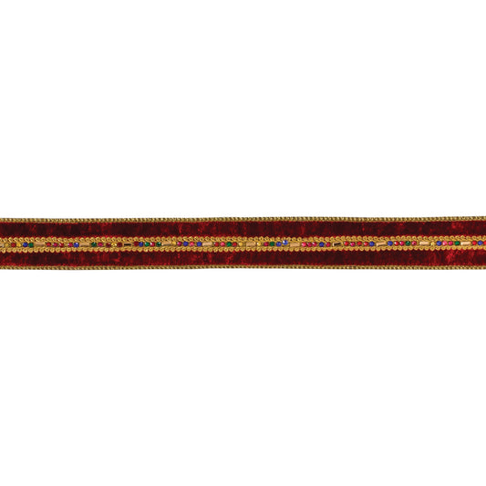 Red and Gold Ribbon 1.5" x 10 yds.