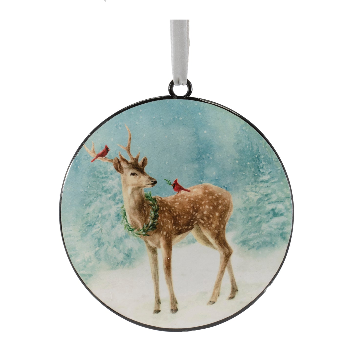 Deer Disc Ornament (Set of 12) 6"H