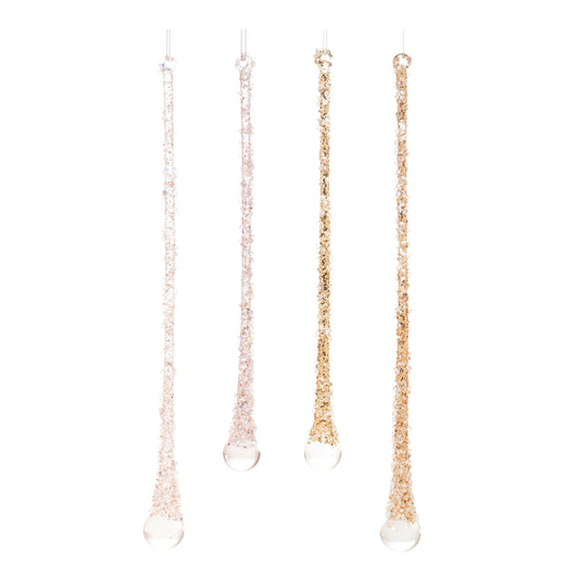 Glitter Drop Ornaments (Set of 24)