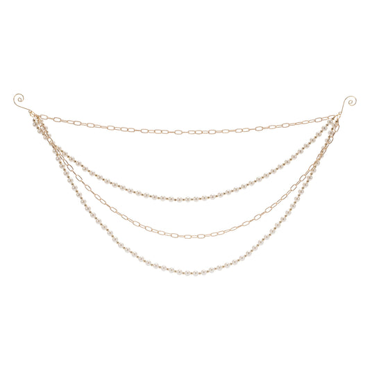 Pearl Bead and Chain Link Garland (Set of 2)