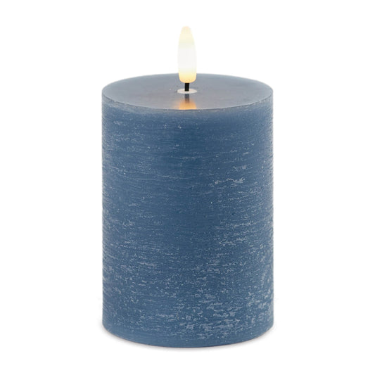 FIA Wick Blue Pillar Candle (Set of 2) 4"H