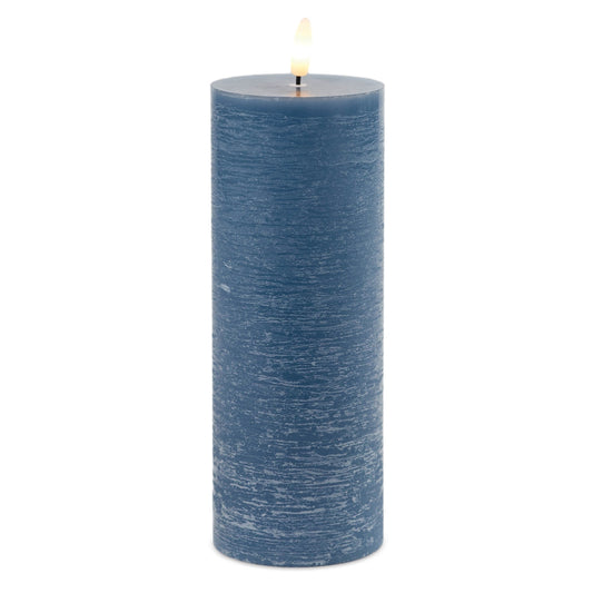 FIA Wick Blue Pillar Candle (Set of 2) 8"H