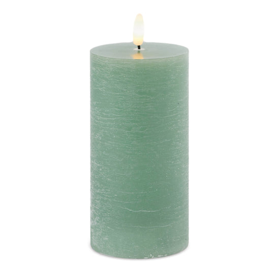 FIA Wick Green Pillar Candle (Set of 2) 6"H