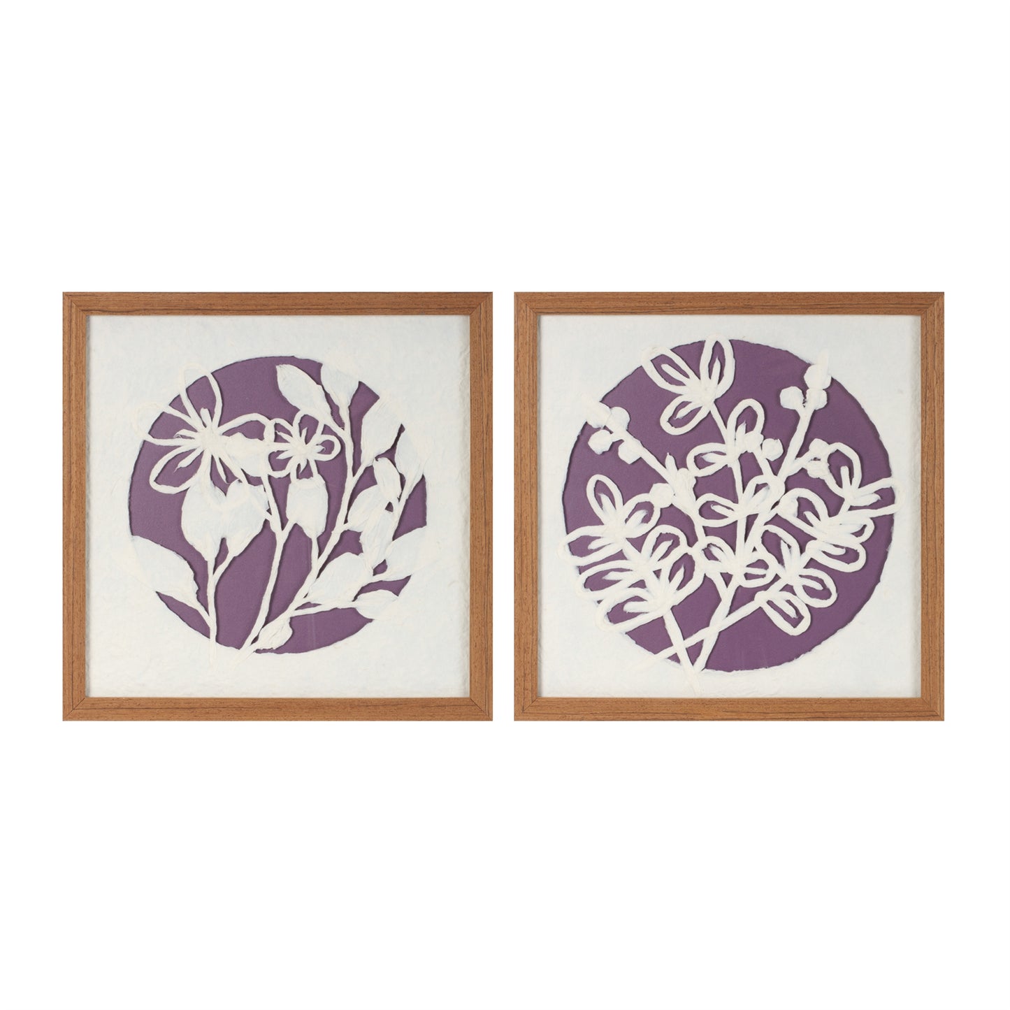 Framed Floral Wall Art Under Glass (Set of 2) 14"