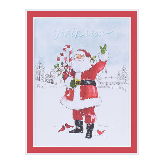 Framed Santa “Let It Snow” Wall Art 20"H