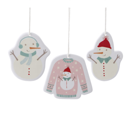 Ceramic Snowman Ornament (Set of 12)