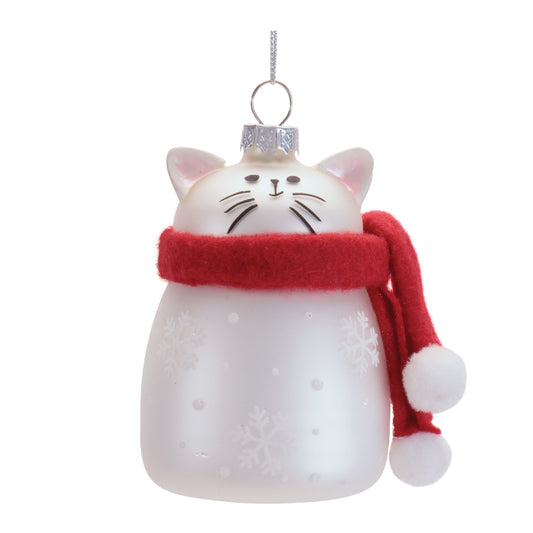 Glass and Polyester Cat Ornament (Set of 6)