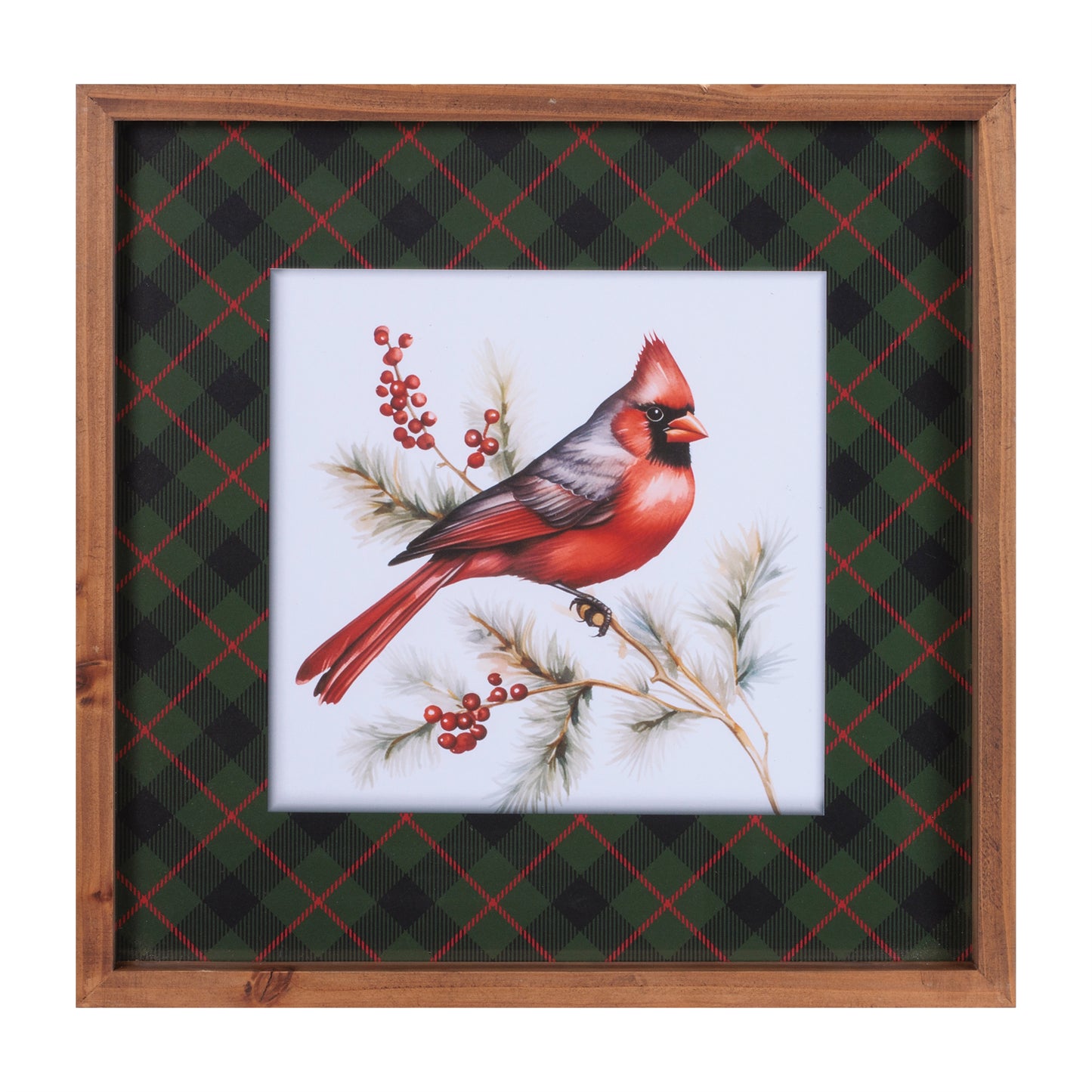 Framed Cardinal Print Wall Art 15.5"SQ