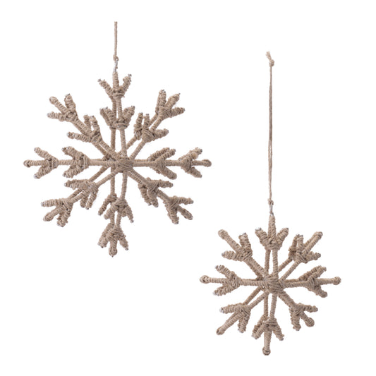 Iron and Jute Snowflake Ornament (Set of 4)