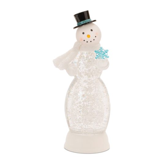 LED Snowman Snow Globe 13"H