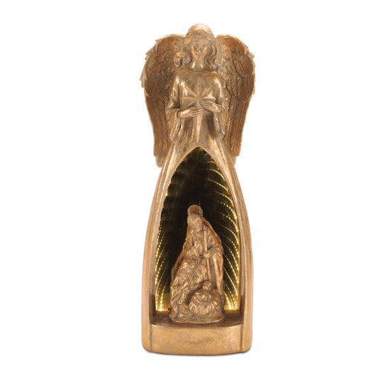 Angel with Holy Family EkkoLight Figurine 15.5"H