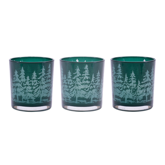 Pine Tree Print Votive Holder (Set of 3)