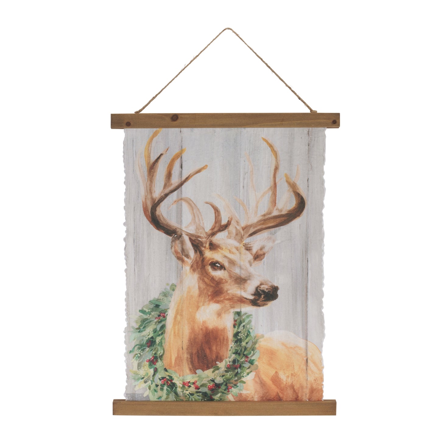 Woodland Deer Christmas Hanging Banner 14"H