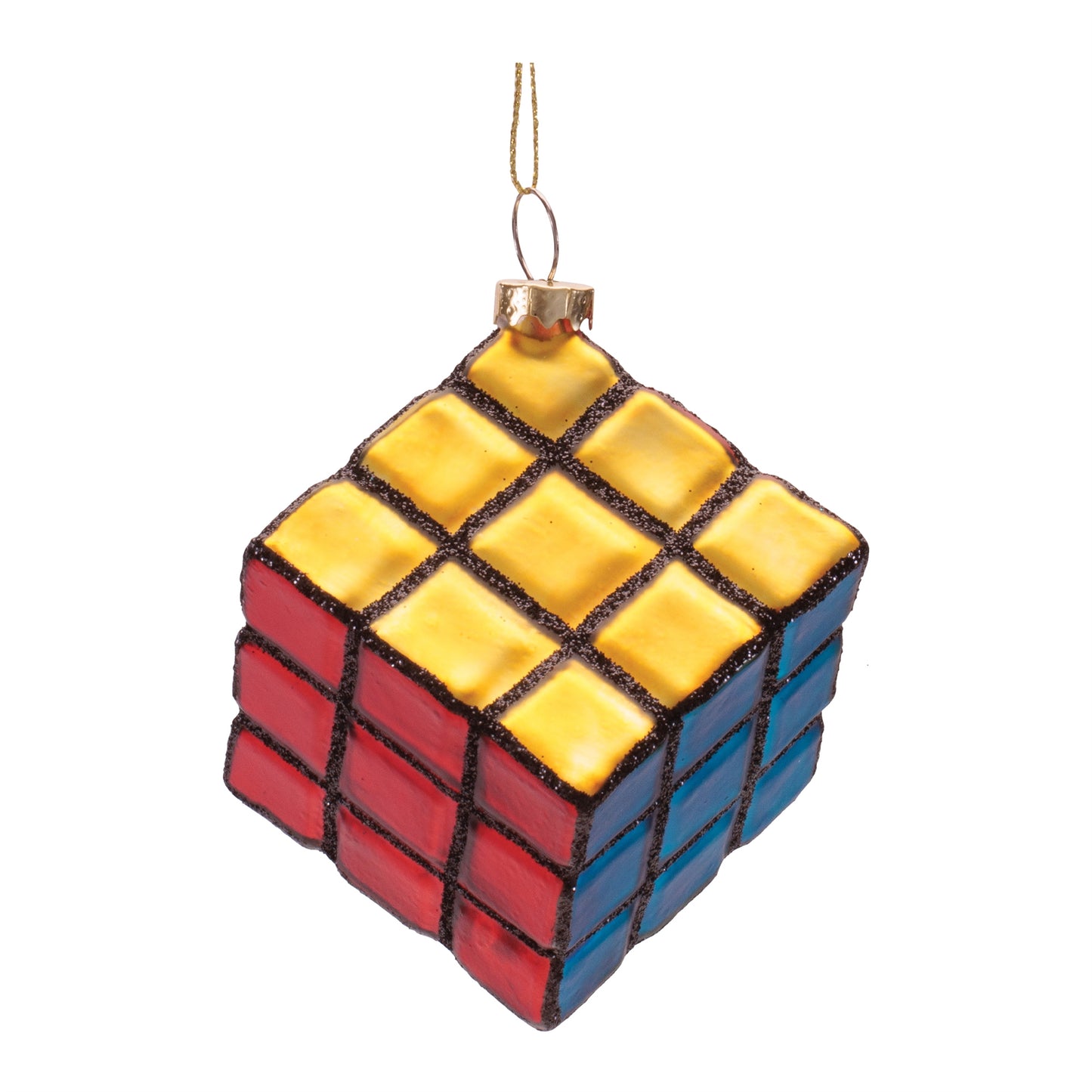 Glass Rubik’s Cube Ornaments (Set of 6)