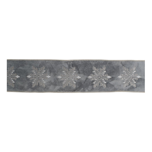 Snowflake Wired Ribbon 4" x 5 Yds.