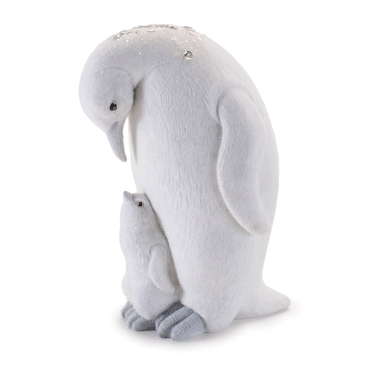 Penguin and Chick Figurines in White Finish (Set of 4)