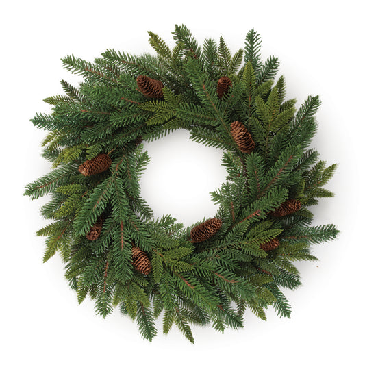 Pine and Pinecone Wreath 24"D