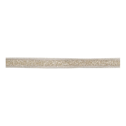 Gold Beaded Glitter Wired Ribbon 1.5" x 5 Yds.