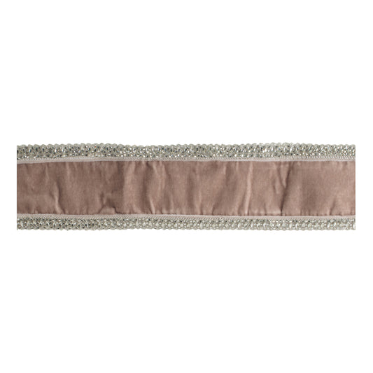 Beaded Edge Velvet Wired Ribbon 4" x 5 Yds.