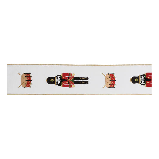 Embroidered Nutcracker Wired Ribbon 4" x 5 Yds.